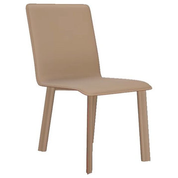 Perugia Top Grain Leather Side Chair, Norden Leather, Beige