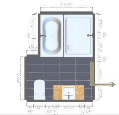 How much space for walk-in shower + bathtub? | Houzz Forum