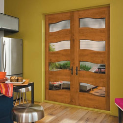 Jeld-Wen W54H Alder Door Wheat Finish Ripple Glass - Interior Doors