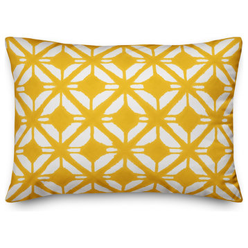 Yellow Watercolor Diamond 14x20 Lumbar Pillow