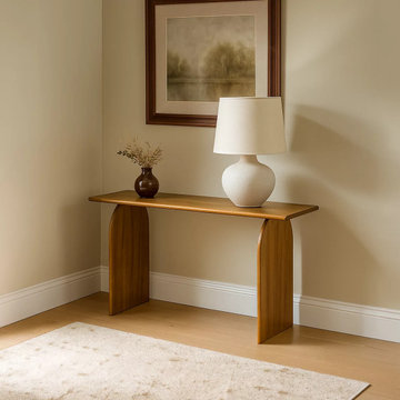 Japandi Walnut Entry Console for Calm, Modern Living