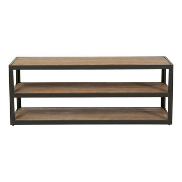 GDF Studio Lundin 3-Shelf Industrial Entertainment Tv Console Stand With Shelf