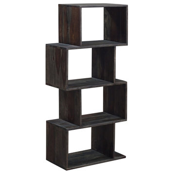 Porter Designs Fall River Solid Sheesham Wood Bookcase - Walnut