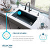 ELGH3322RBK0 Quartz Classic 33" x 22" Drop-in Sink with Aqua Divide, Black
