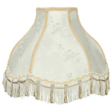 30331 Scallop Bell Shape Spider Lamp Shade, Ivory, 13" wide, 5"x13"x9 1/2"