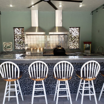 Outdoor Kitchens featuring a ZLINE Stainless Steel and Copper Outdoor Range Hood