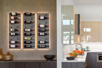 Example of a small transitional wine cellar design in Miami