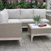 4-Piece Antique Eucalyptus and Wheat Wicker Sectional