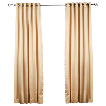 Lined-Golden Ring / Grommet Top 90% blackout Curtain / Drape  -60W x 84L-Piece