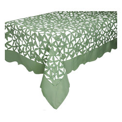 Xia Home Fashions - Tulip Bouquet 72"x108" Tablecloth, Green - Tablecloths
