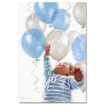 The Macneil Studio 'Baby with Balloons' Canvas Art, 19"x12"