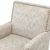 Upholstered Accent Armchair With Nailhead Trim, Beige