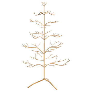 36"H Metal Ornament Tree, Gold