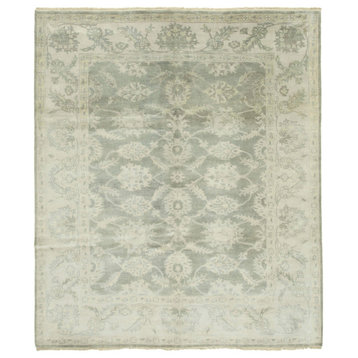 Rug N Carpet - Hand-Knotted Oriental 8' 3" x 9' 8" Pastel Grey Oushak Rug
