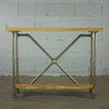 Houston Industrial Chic Console Table,Brass & Gray Metals with Natural Wood