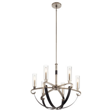 Artem 6-Light Contemporary Chandelier in Classic Pewter