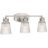 Trade 3-Light 24" Wide Bathroom Vanity Light With Clear Halophane Glass Shades