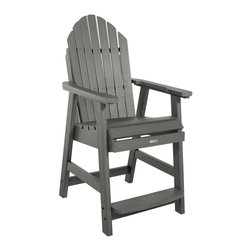 Highwood USA - Hamilton Counter Height Deck Chair, Coastal Teak - Outdoor Bar Stools And Counter Stools