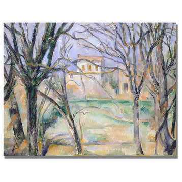 'Trees and Houses' Canvas Art by Paul Cezanne