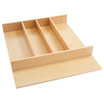 Rev-A-Shelf - Wood Trim to Fit Utility Drawer Insert Organizer, 2.88", 18.5"W - Organize kitchen drawers with Rev-A-Shelf’'s Wood Utility Tray Insert. The 4WUT Series is made of either our classic Maple hardwood with a UV cured clear finish or our walnut construction with satin finish to ensure an acceptable match to any kitchen cabinet. This modern day clutter solution requires a simple drop-in installation with various sizes that may be trimmed to fit your drawer size.