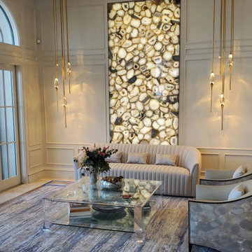 Stone Feature Wall Lighting Installation