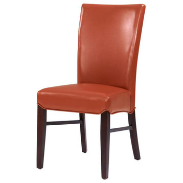 Milton Bonded Leather Dining Chair, Set of 2, Pumpkin