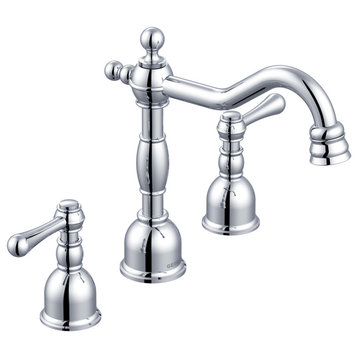 Opulence Two Handle Widespread Lavatory Faucet Chrome, Chrome