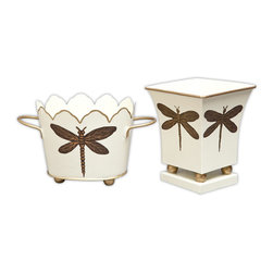Bronze Dragonfly Cachepots - Area Rugs