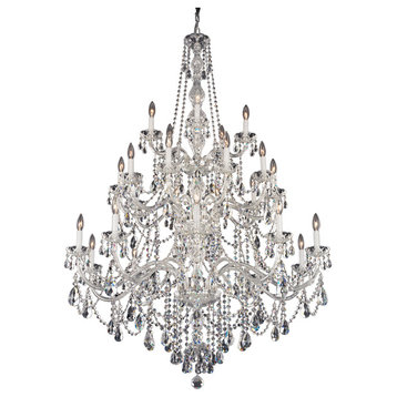 Arlington 25-Light Chandelier in Silver With Clear Heritage Crystal