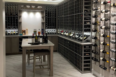 Mid-sized trendy wine cellar photo in Philadelphia
