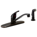 Designers Impressions - Oil Rubbed Bronze Kitchen Faucet With Sprayer - Single handle faucet with external spray