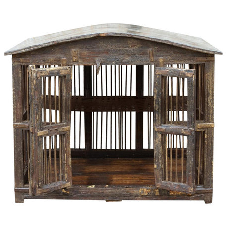 Rustic Iron Grill Indian Kitchen Cabinet