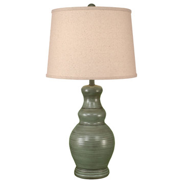 Classic Glazed Atlantic Gray High Gloss Casual Table Lamp