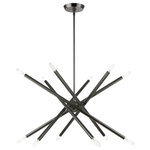 Livex Lighting - Soho 12 Light Black Chrome Chandelier - An iconic chandelier, the Soho features an organic, asymmetrical design in a black chrome finish. Ideal for kitchens or dining room settings, these space-aged inspired pieces are so versatile they can be incorporated into a variety of interiors.