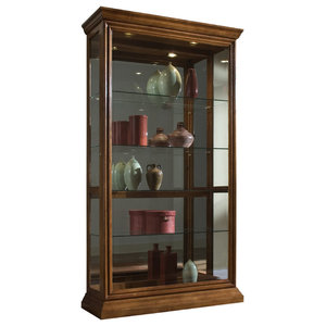 Half Round Mirrored Display Cabinet Chocolate Cherry