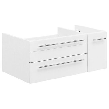 Fresca Lucera 36" Wall Hung Undermount Sink Bathroom Cabinet - Left in White