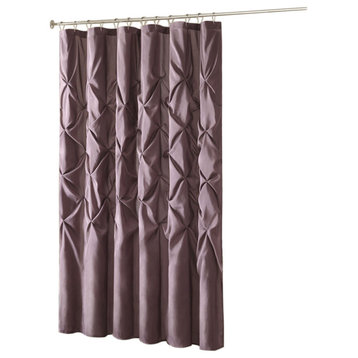 Madison Park Laurel Tufted Semi-Sheer Shower Curtain, Plum