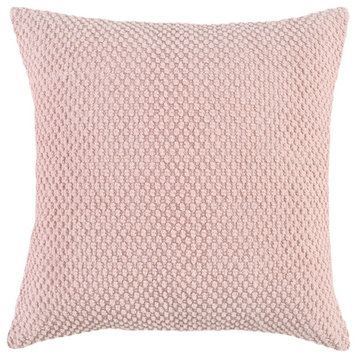 Blush Pink Nubby Textured Modern Throw Pillow