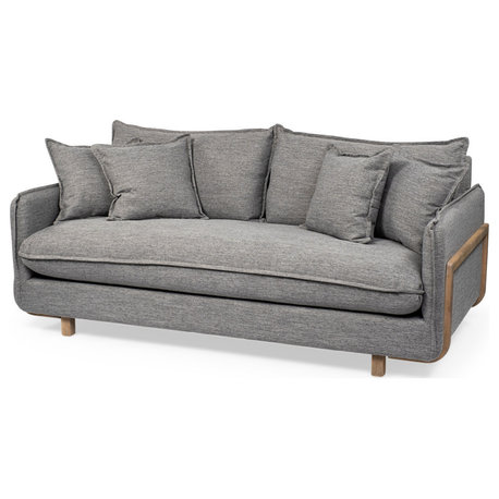 Roy I 84" Upholstered Three Seater Sofa, Castlerock Gray