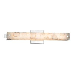 Alabaster Rocks! Latitude 29 LED Linear Wall//Bath Light with Alabaster Rocks Shade Matte Black Finish