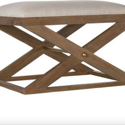 Brownstone Furniture Atherton Bench Teak With Cream - Upholstered Benches
