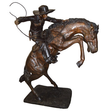 Bronco Buster Giant Bronze Statue -  Size: 65"L x 52"W x 64"H.