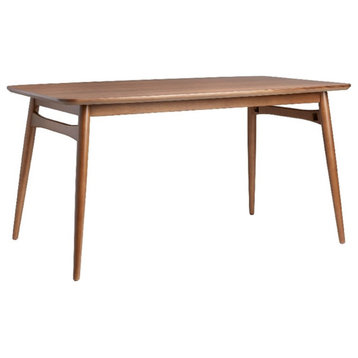 Walker Edison 59" Wood Dining Table with Tapered Legs in Walnut