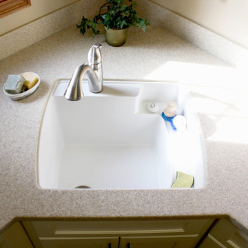 Cream Laundry Room with Corian Countertop ~ Medina, OH