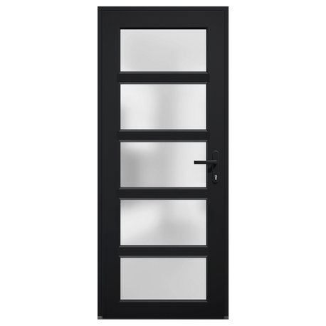 Exterior Prehungdoor Frosted Glass Manux 8002 Matte Black
