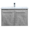 Modern Concrete Grey-Light Bathroom Vanity, Concrete Grey, 30"