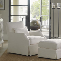 Ivory Key Crystal Caves Chair & Ottoman With Skirted Base - Products
