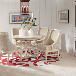 American Drew 114-661W Americana Home Freeport Accent Chair-Weathered White - Dining Chairs