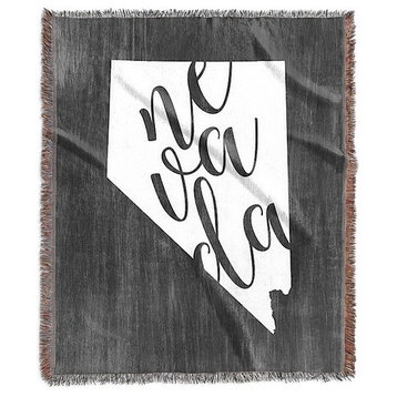 "Home State Typography, Nevada" Woven Blanket 50"x60"
