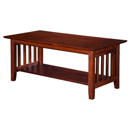 AFI Mission Solid Wood Transitional Coffee Table in Walnut